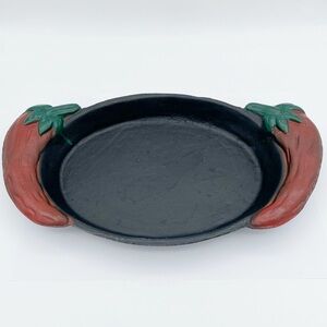 Chili Pepper Handle Cast Iron Skillet Pan Griddle